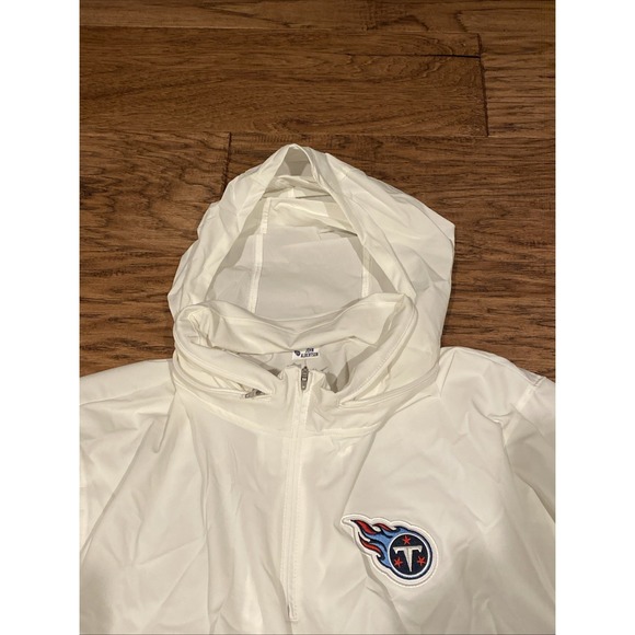 Tennessee Titans Nike Team Issued Mens Windbreaker Hoodie White‎ 1/4 Zip Jacket - Picture 6 of 7